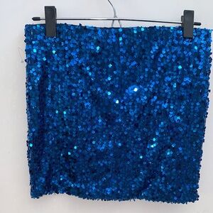 Forever 21 Sparkling Blue Mini Skirt